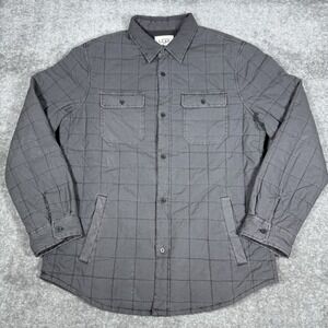 UGG Quilted Shirt Jacket Men's Large Gray Long Sleeve Button Up Cozy‎ Preppy
